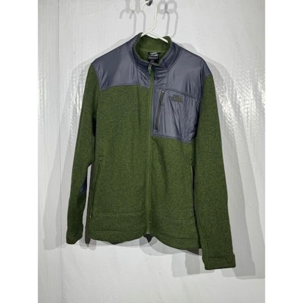 The North Face Fleece Jacket Mens XL Green Gray Full Zip Denali Style Coat